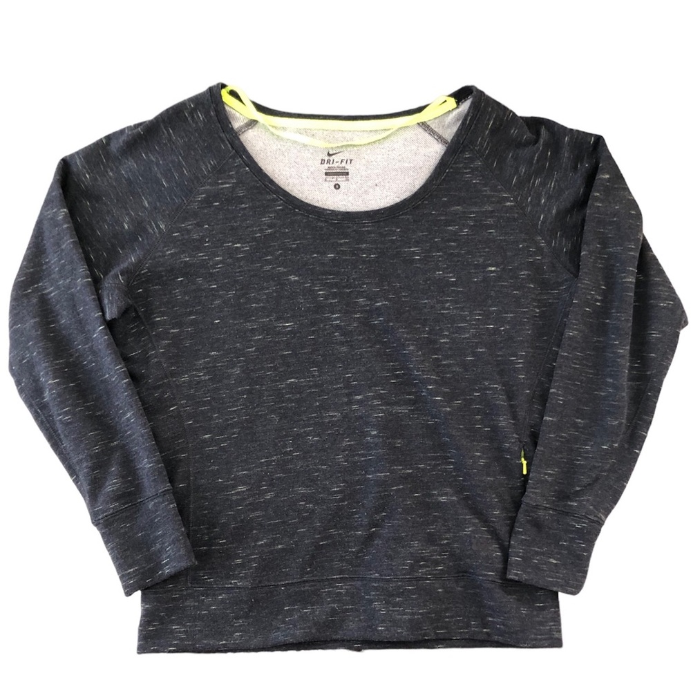 Nike | Dri-Fit Cropped Scoop Neck DARK BLUE/YELLOW Sweatshirt